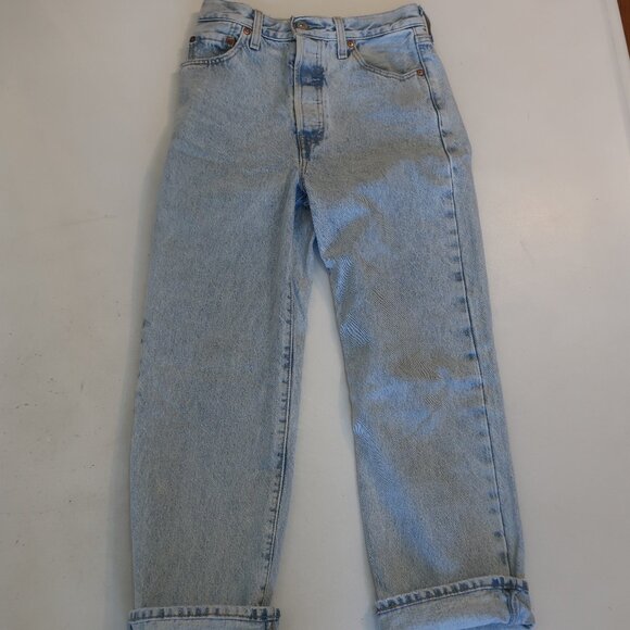 Womens Levi's Ribcage Straight Ankle Blue Jeans 25 - Picture 1 of 7